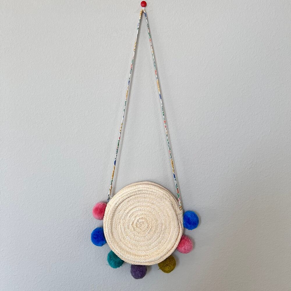 Mini Boden Fun Summer Bag in Multi Pom Poms